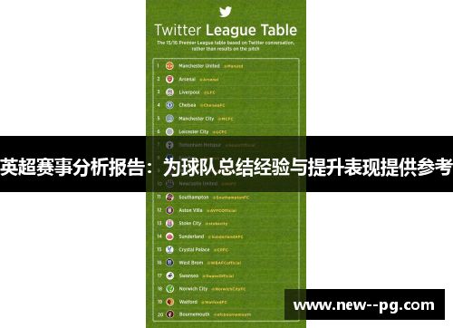 英超赛事分析报告：为球队总结经验与提升表现提供参考