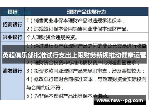 英超俱乐部批准试行支出上限财务新规推动健康运营 英超俱乐部批准试行支出上限财务新规推动健康运营